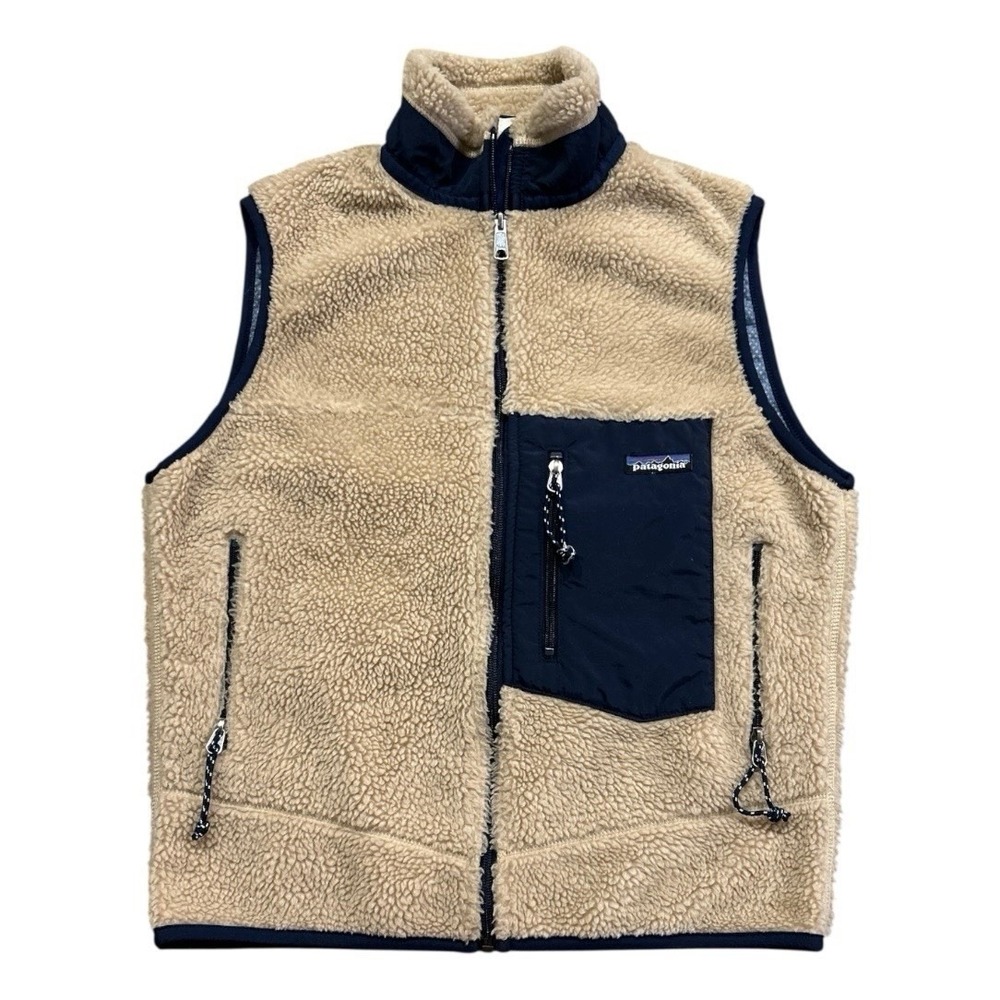 Vintage Patagonia Retro X Sherpa Vest Deep Pile Natural Navy Made USA Small